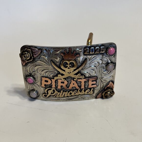 Rowdy Rose Pirate Princess Belt Buckle 2025 Western Cowgirl Skull Custom Pink
